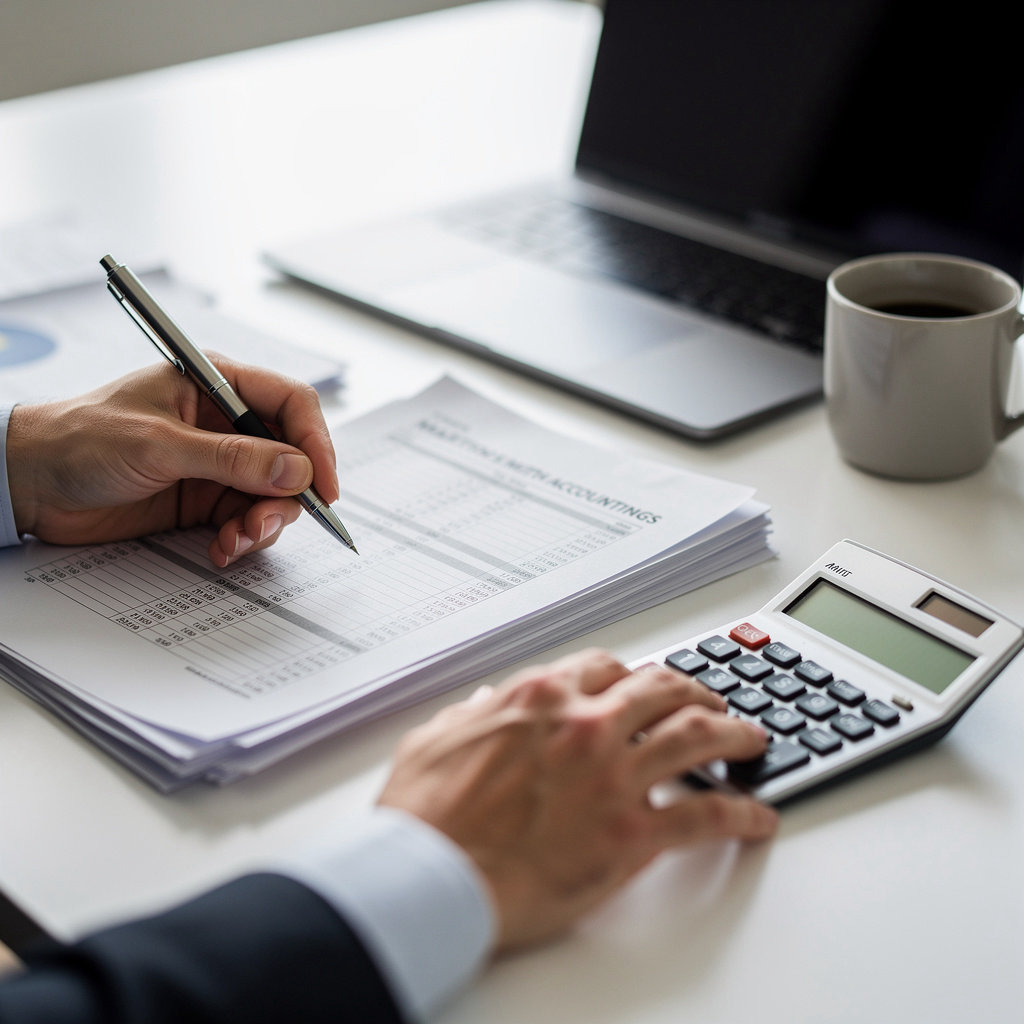 Martin Smith Accounting professional reviewing financial documents with a client in Greenville, SC